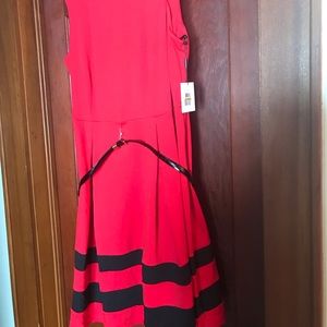 Calvin Klein Plus Red Stripe Dress 16W